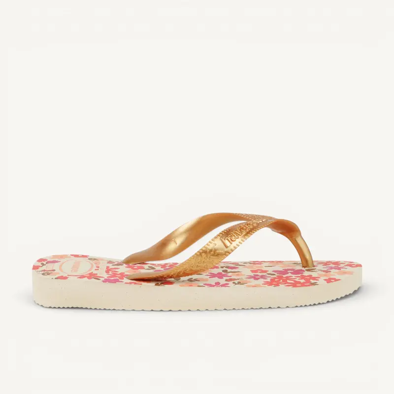 Tongs et Crocs KIDS FLORES HAVAIANAS Enfant Or/Bronze