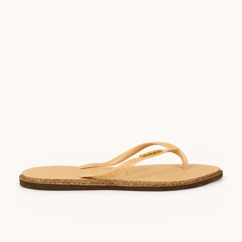 Tongs et crocs SLIM POINT GLITTER HAVAIANAS Femme Beige