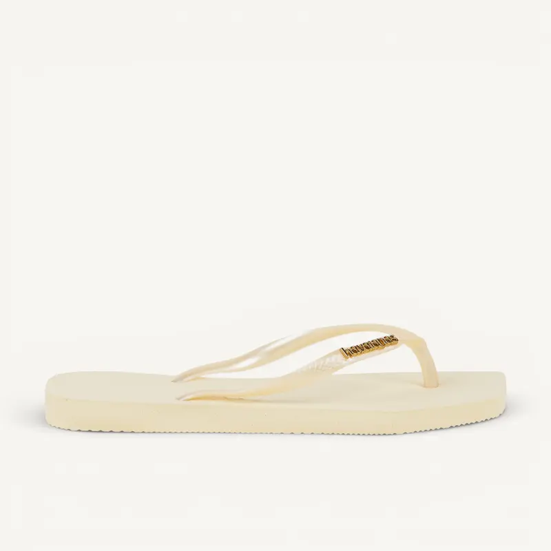 Tongs et crocs SQUARE LOGO METALLIC HAVAIANAS Femme Beige