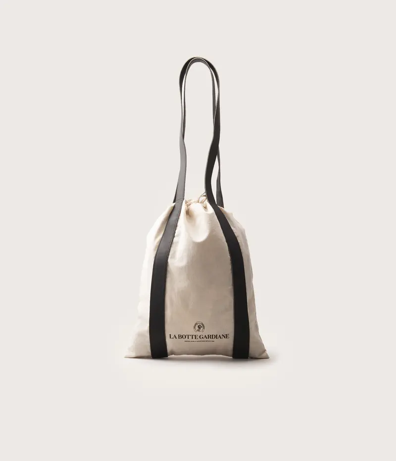 Tote Bag Coton & Cuir Ebène