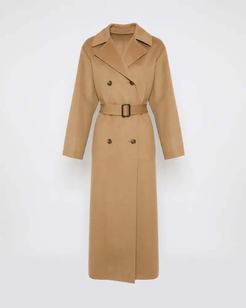 Trench coat en laine mélangée double face