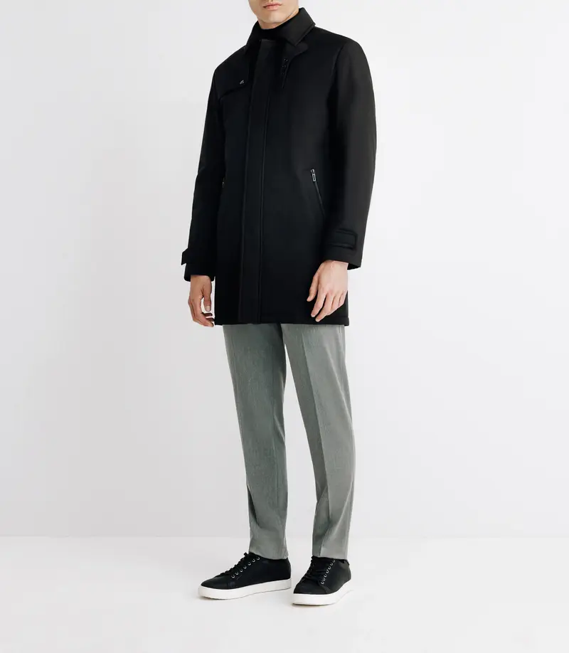 Trench droit matelassé noir
