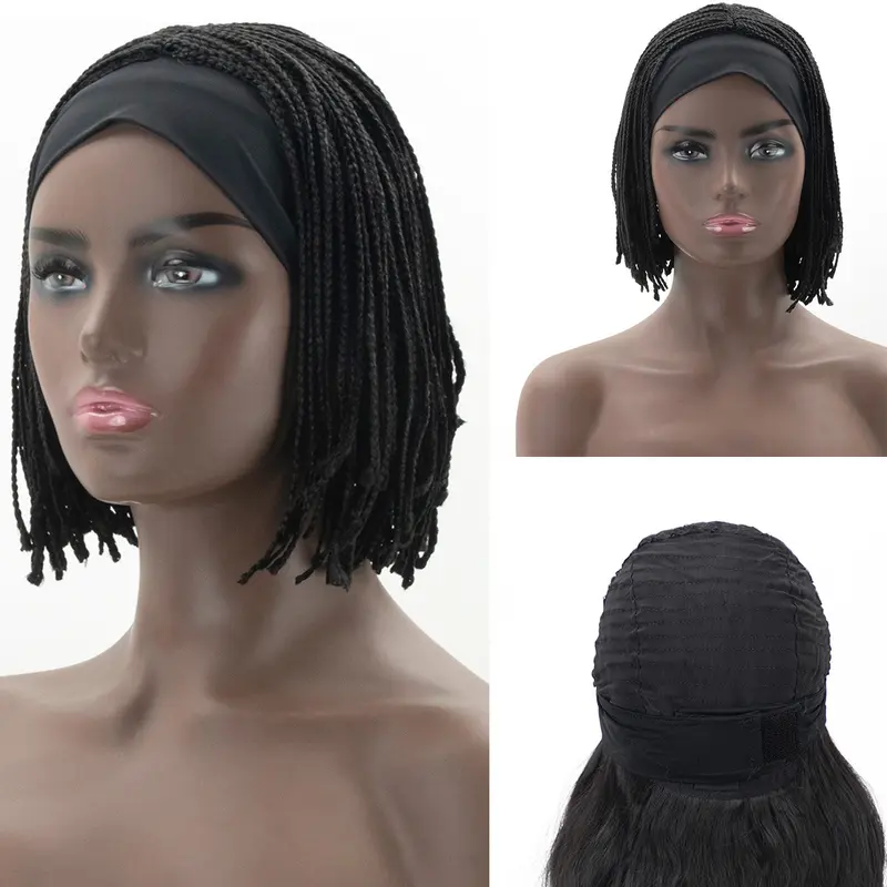 Turban Femme à Tresses Courtes & Raie Centrale – Accessoire Coiffure Tendance & Pratique