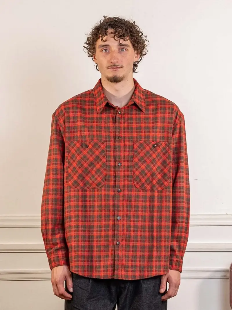 Two Pocket Flannel Check Shirt Red
