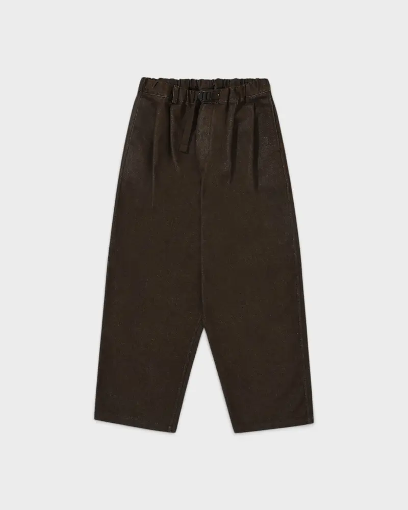 Two Tuck Wide Denim Pants Brown