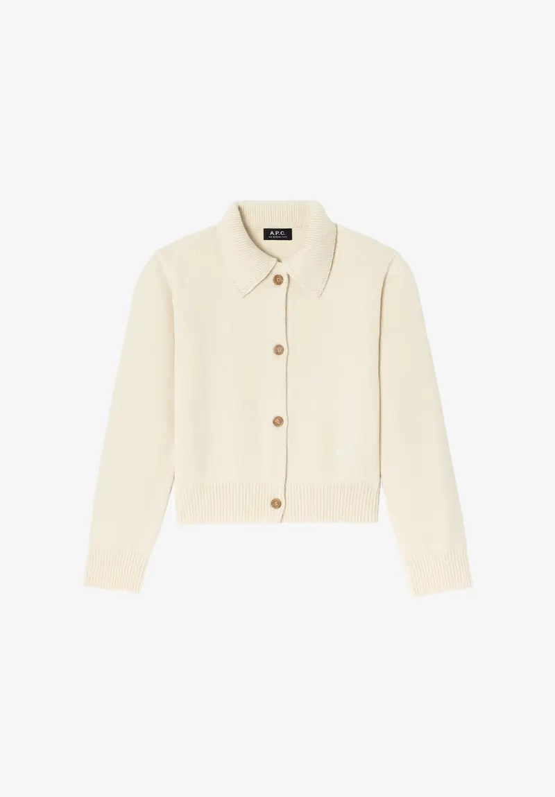 Unifarbener Polo-Cardigan