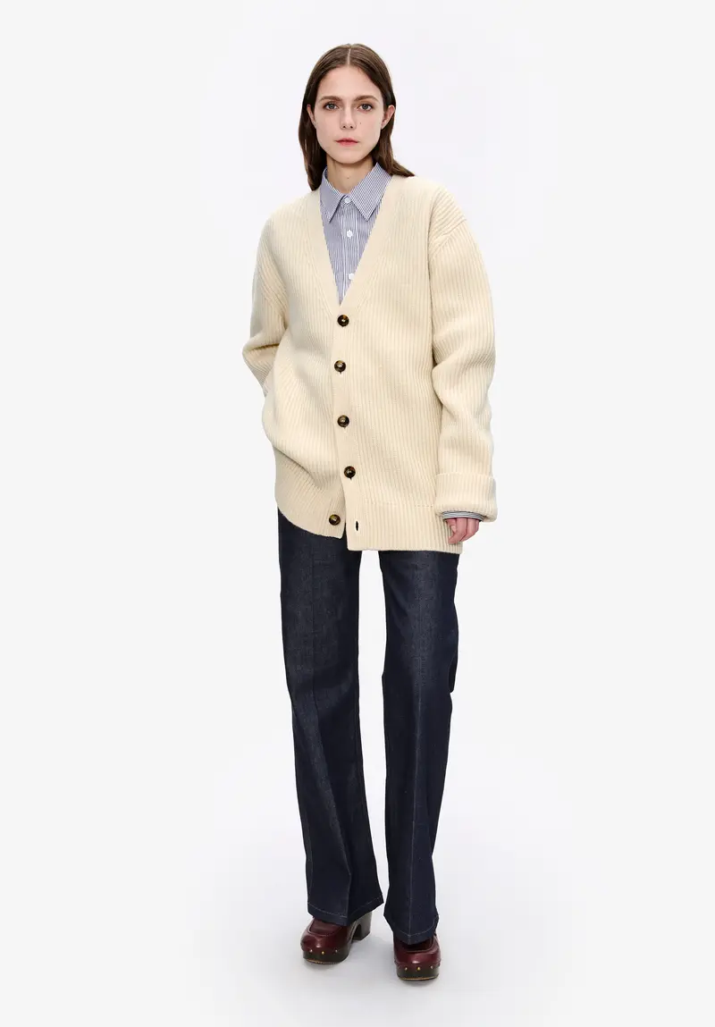 Unisex-Cardigan aus Wolle und Kaschmir