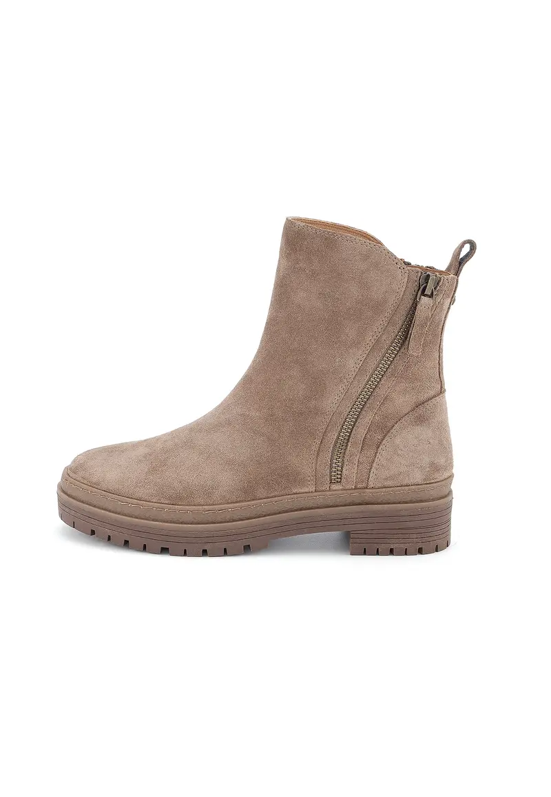 VALE - Bottines en Croûte de Cuir Taupe