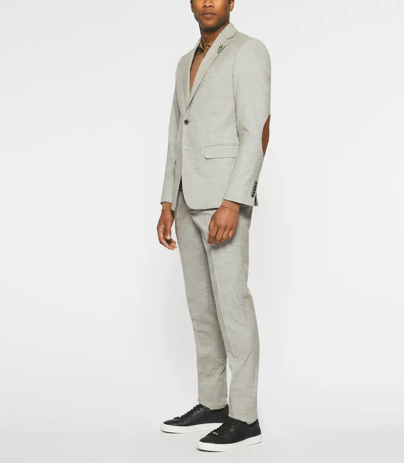 Veste à carreaux esprit Prince de Galles beige SWING