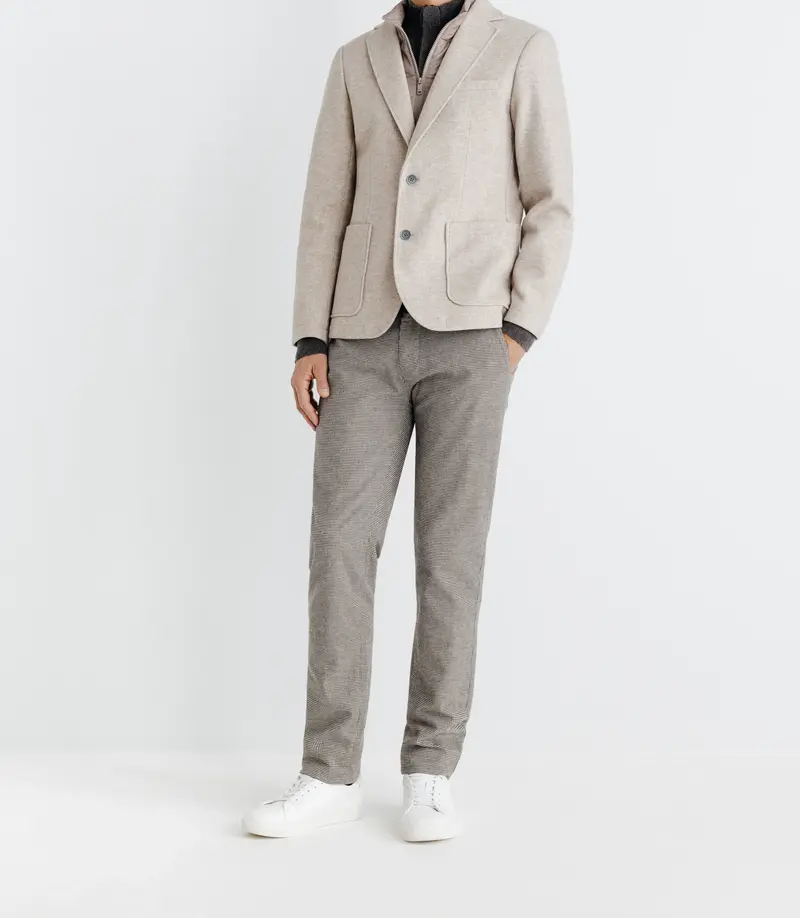 Veste avec parementure amovible beige