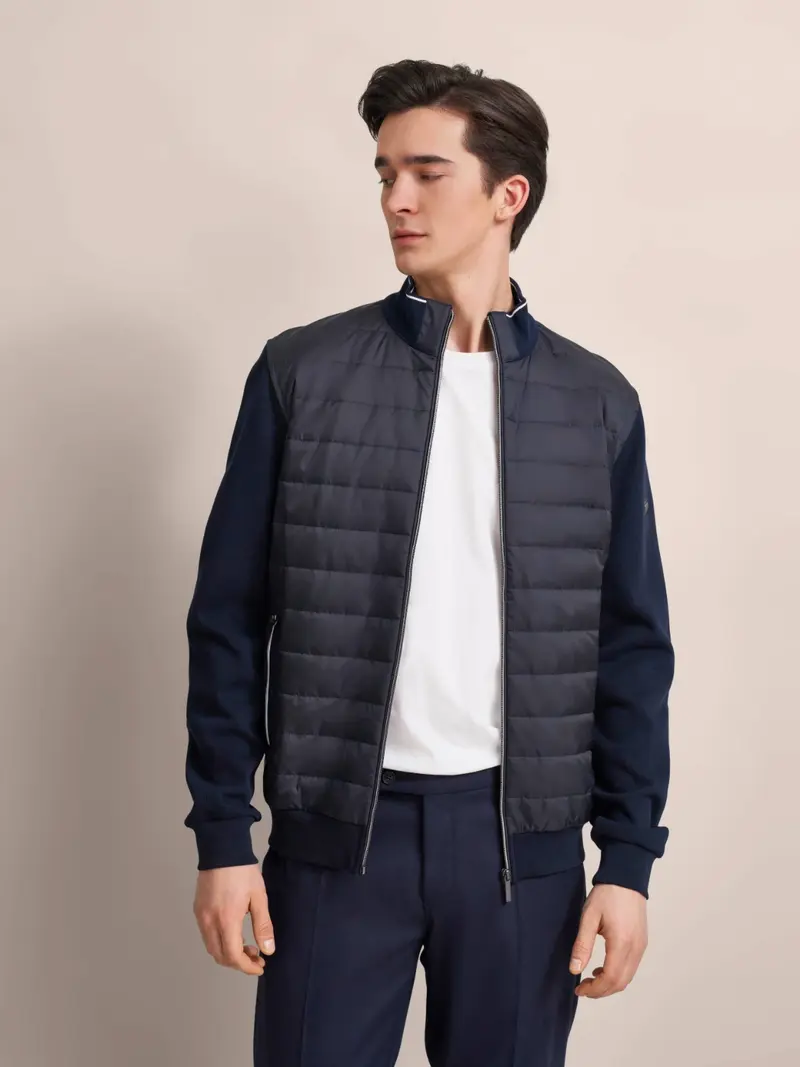 Veste bi matière Bugatti marine