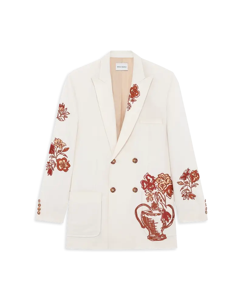 Veste Brodée Vase Havana