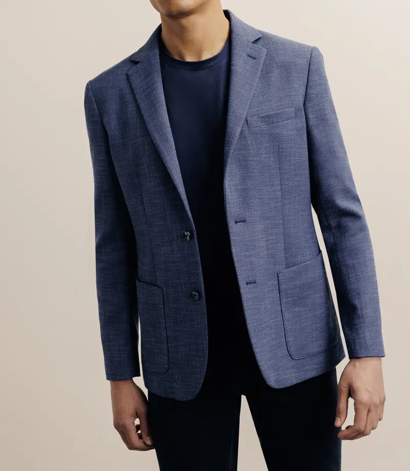 Veste casual 2 boutons bleue