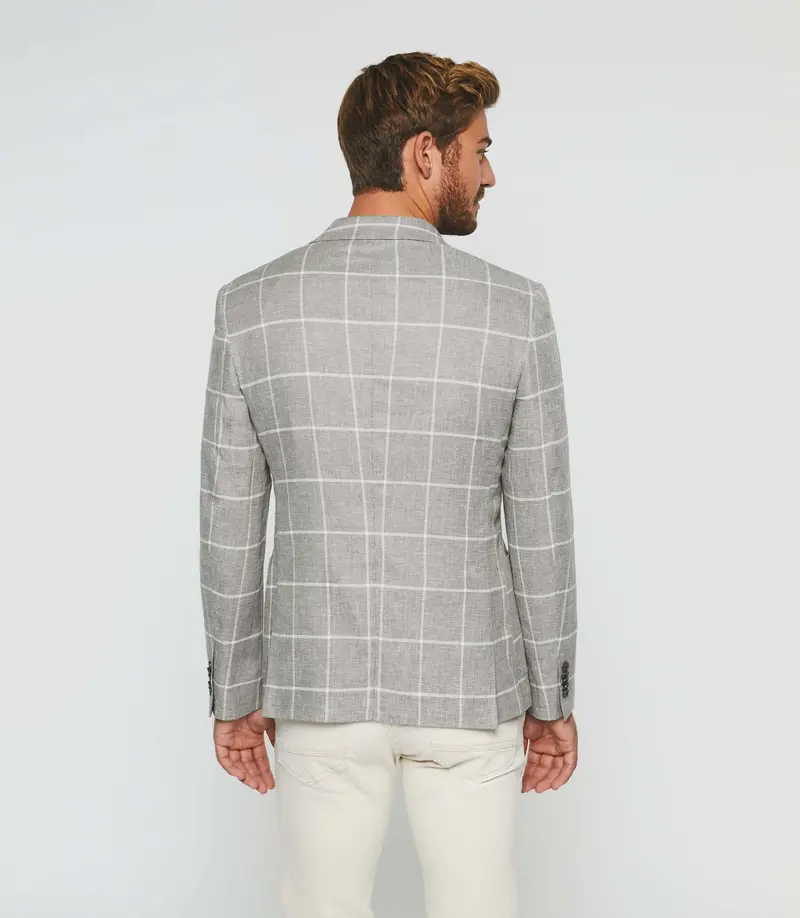 Veste casual à carreaux kaki "Alfeo"