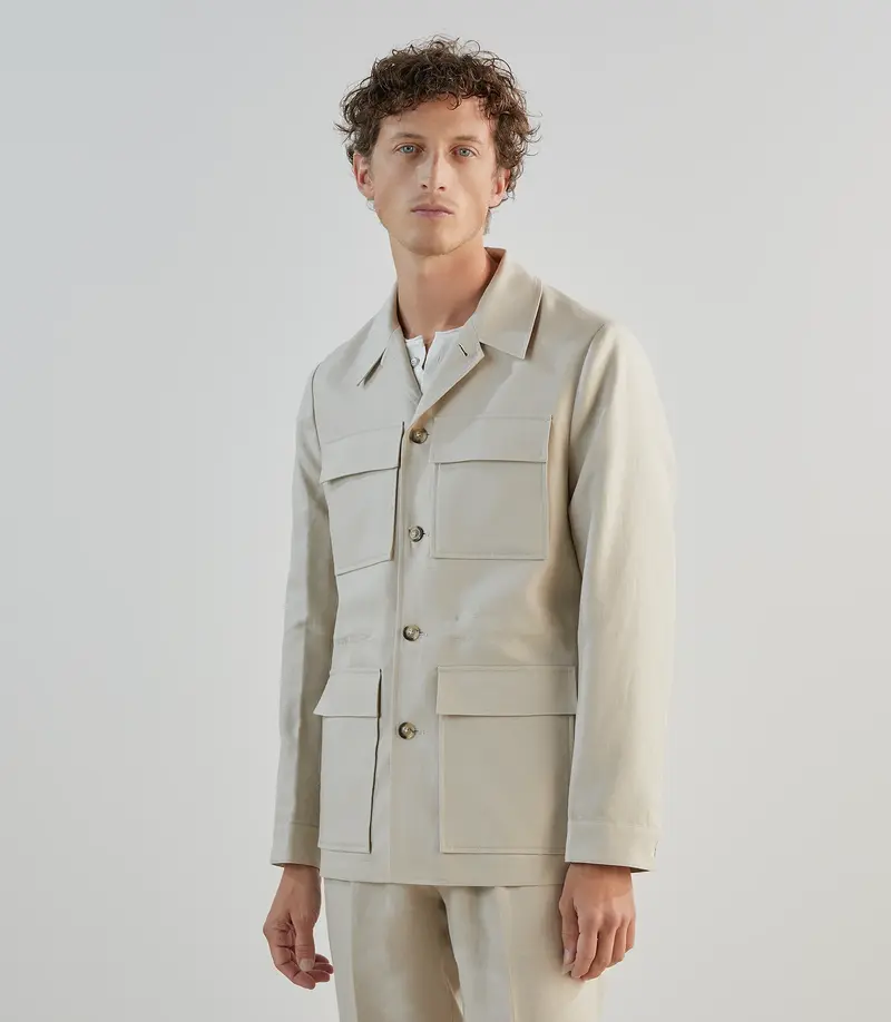 Veste casual saharienne beige