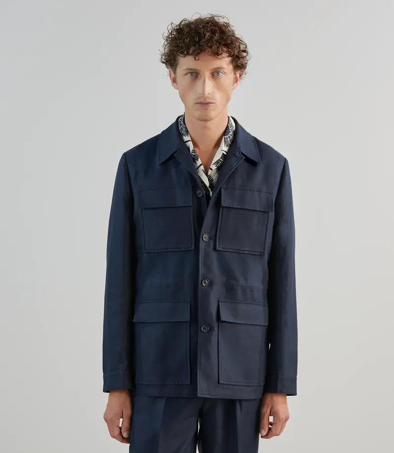 Veste casual saharienne marine