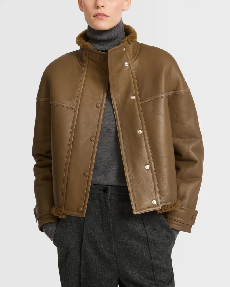 Veste croppée en mérinos gonfio