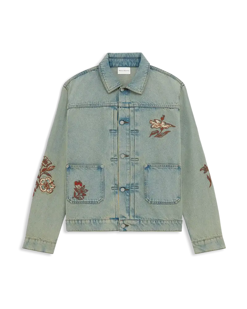 Veste Denim Dusty Brodée Fleurs