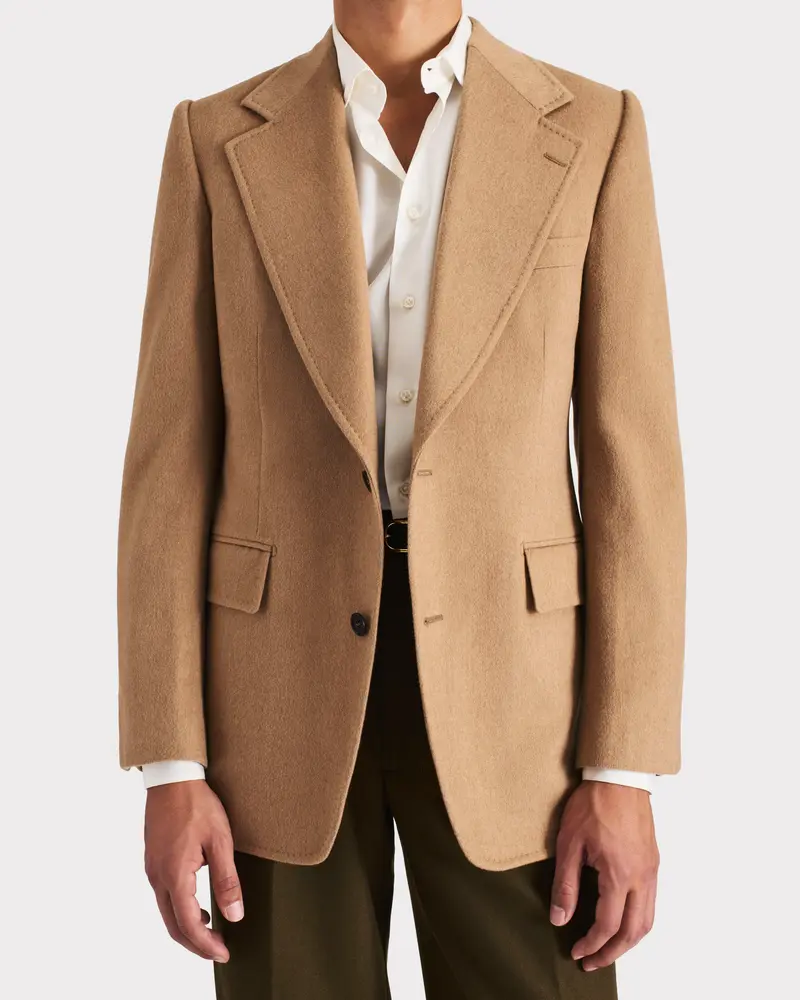 VESTE DROITE EN POIL DE CHAMEAU EXTRAFINE - CAMEL
