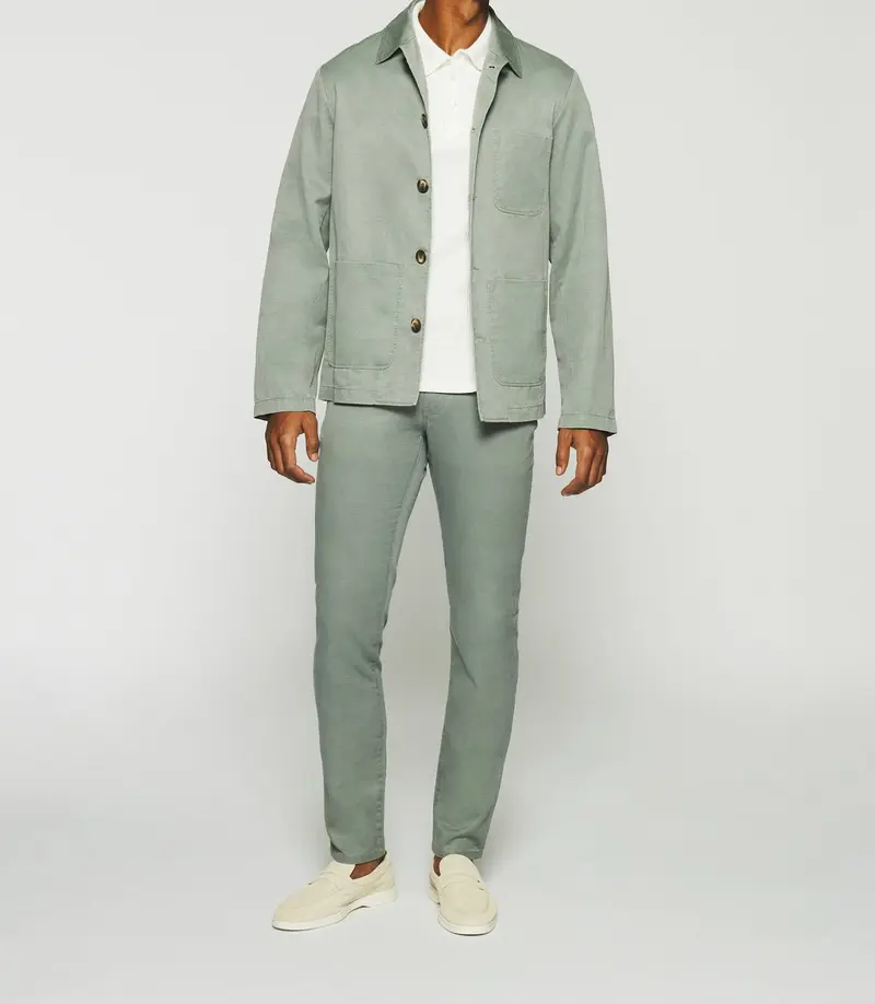 Veste en coton lin kaki AQUA