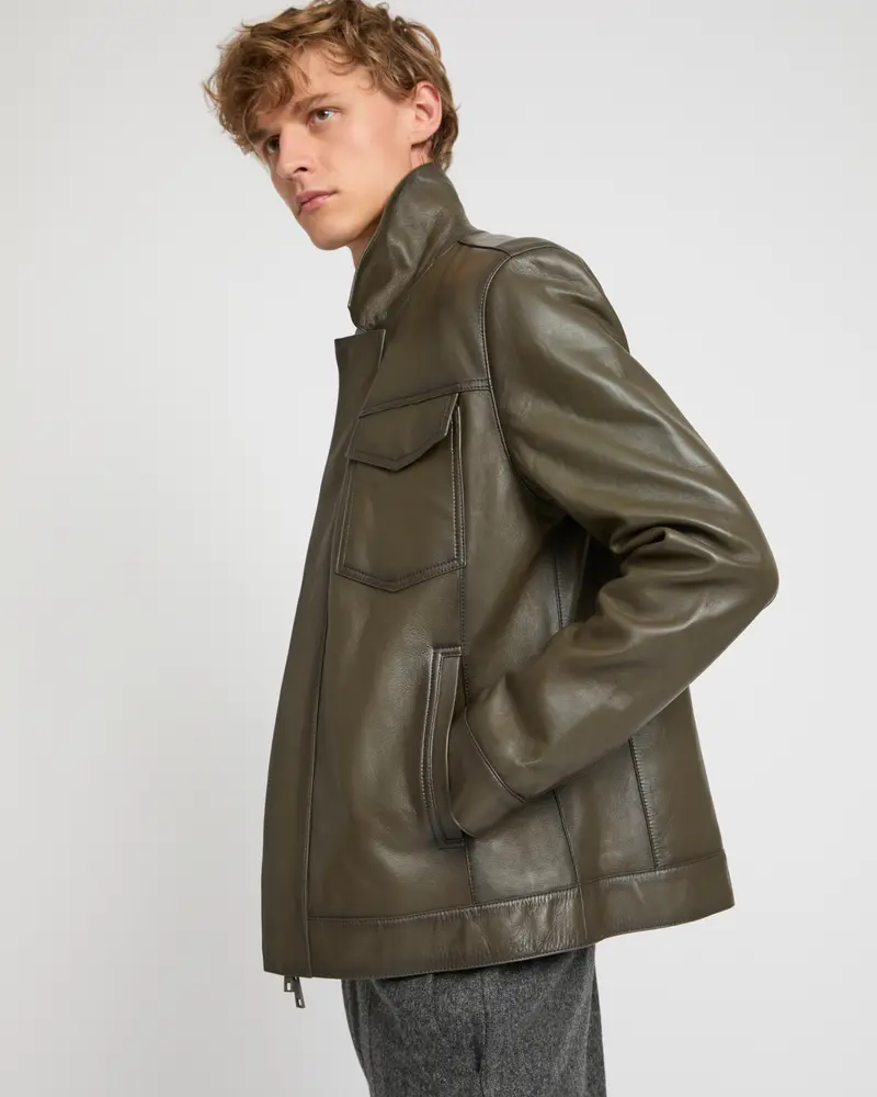 Veste en cuir esprit denim jacket