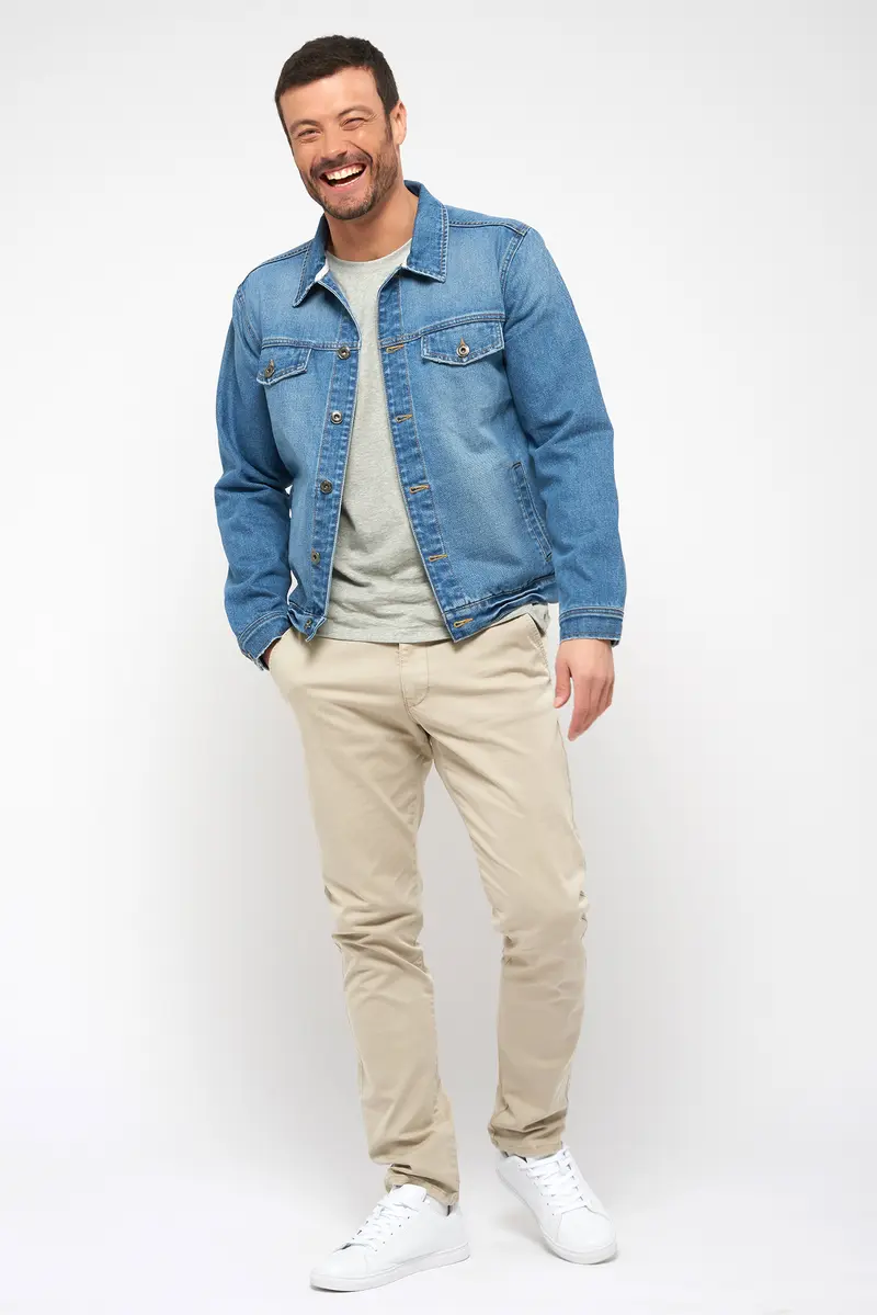 Veste en jean recyclé- Ton clair