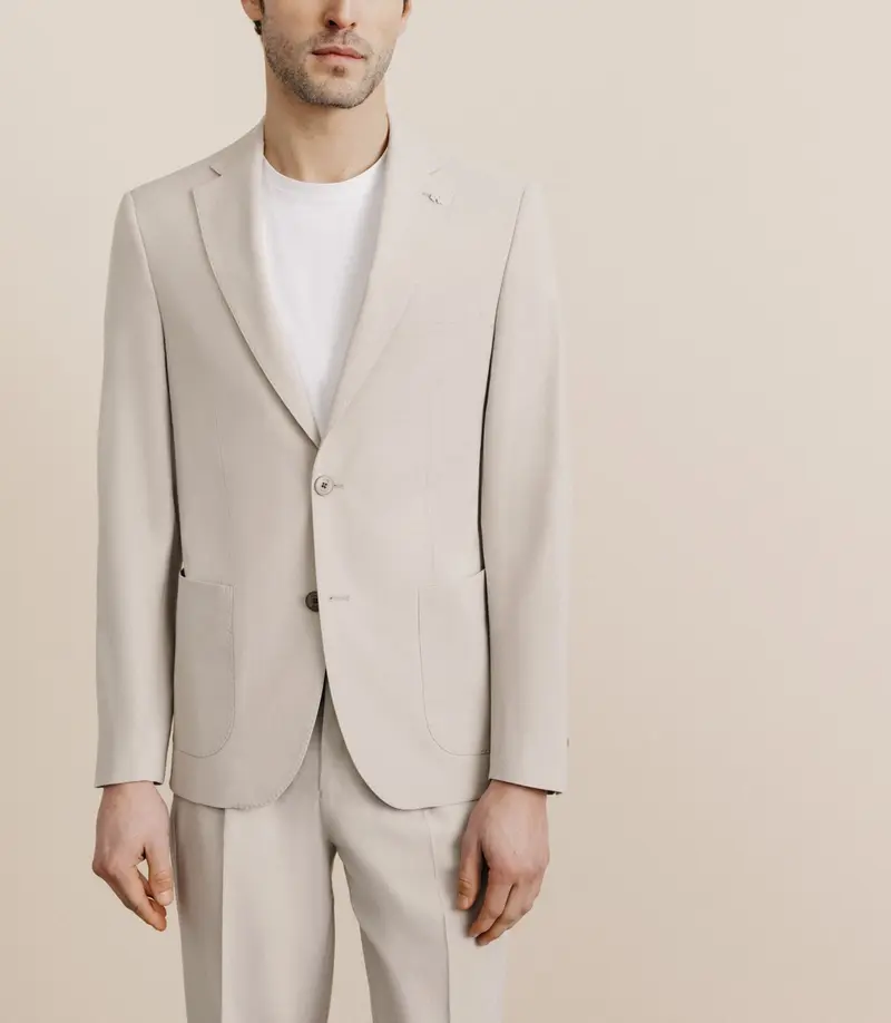 Veste en tissu armuré mastic