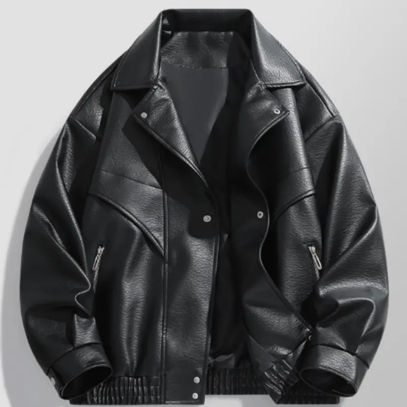 Veste homme en simili cuir vintage – Style biker américain