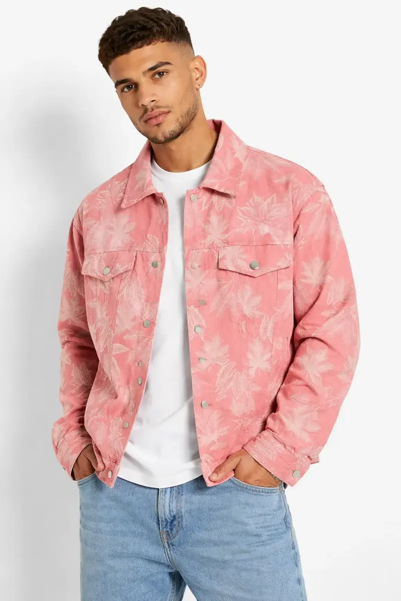 Veste homme imprimé feuilles – Coupe streetwear