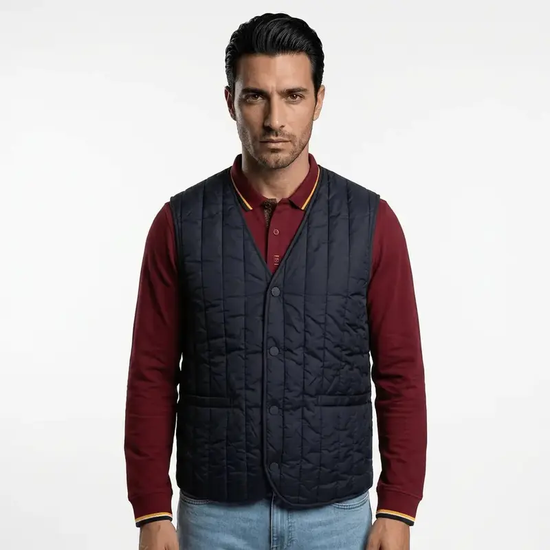 Veste sans manches matelassée bleu marine