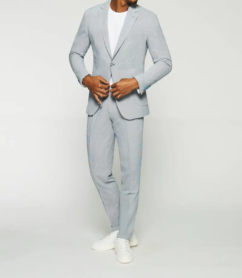 Veste séparable à rayures blanche et bleue CAPRI