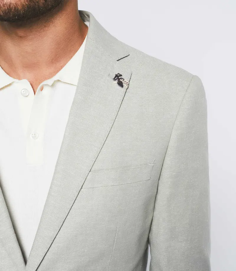 Veste séparable en lin vert "Calice"