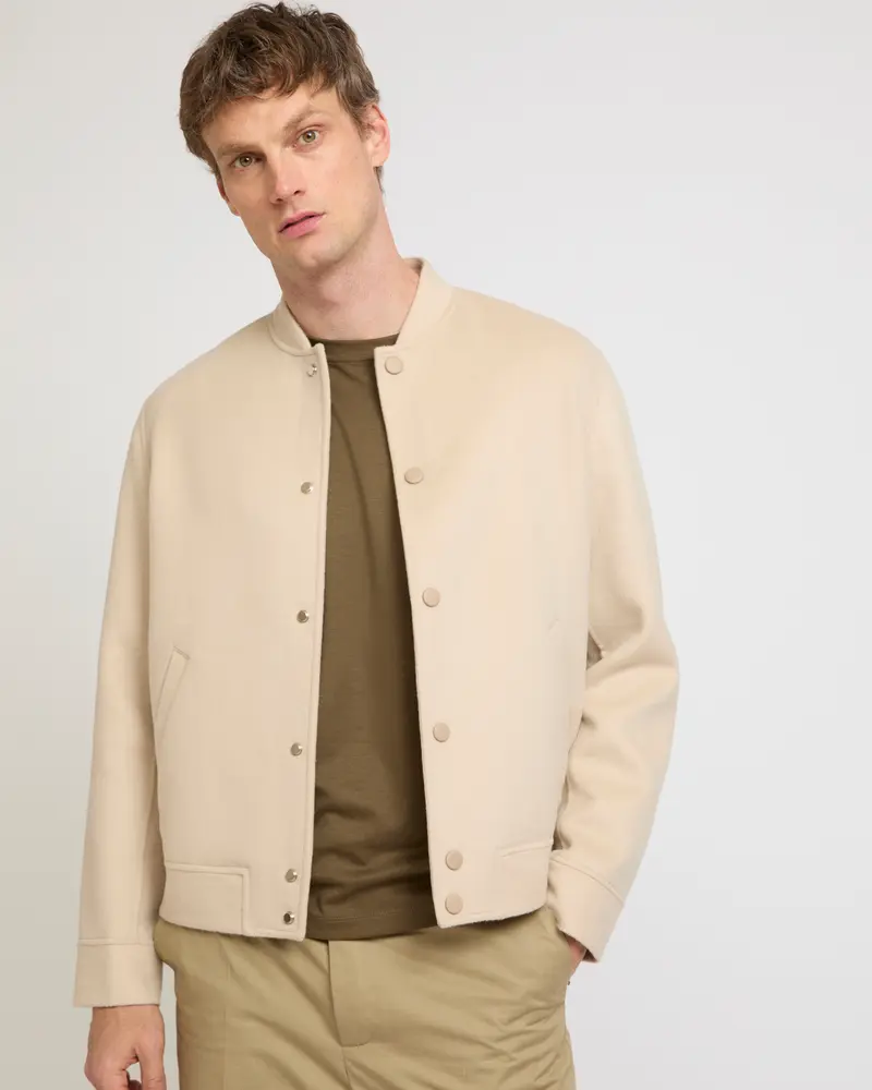 Veste Teddy en lainage cachemire double face