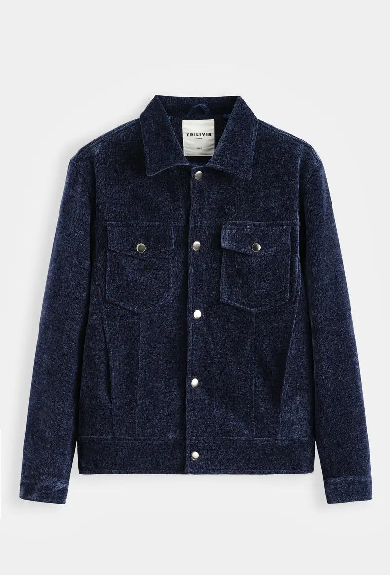 Veste Trucker Chenille Velour Homme