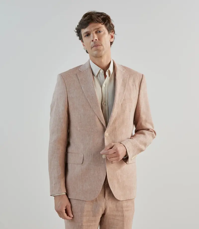 Veste ville 100% lin orange