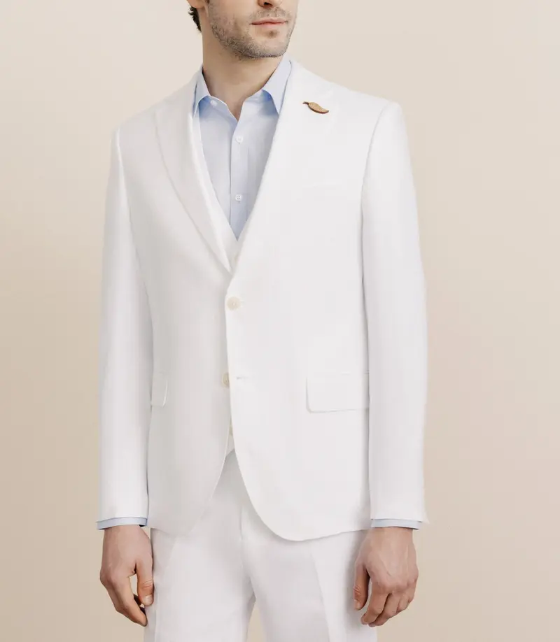 Veste ville 100% lin séparable blanche