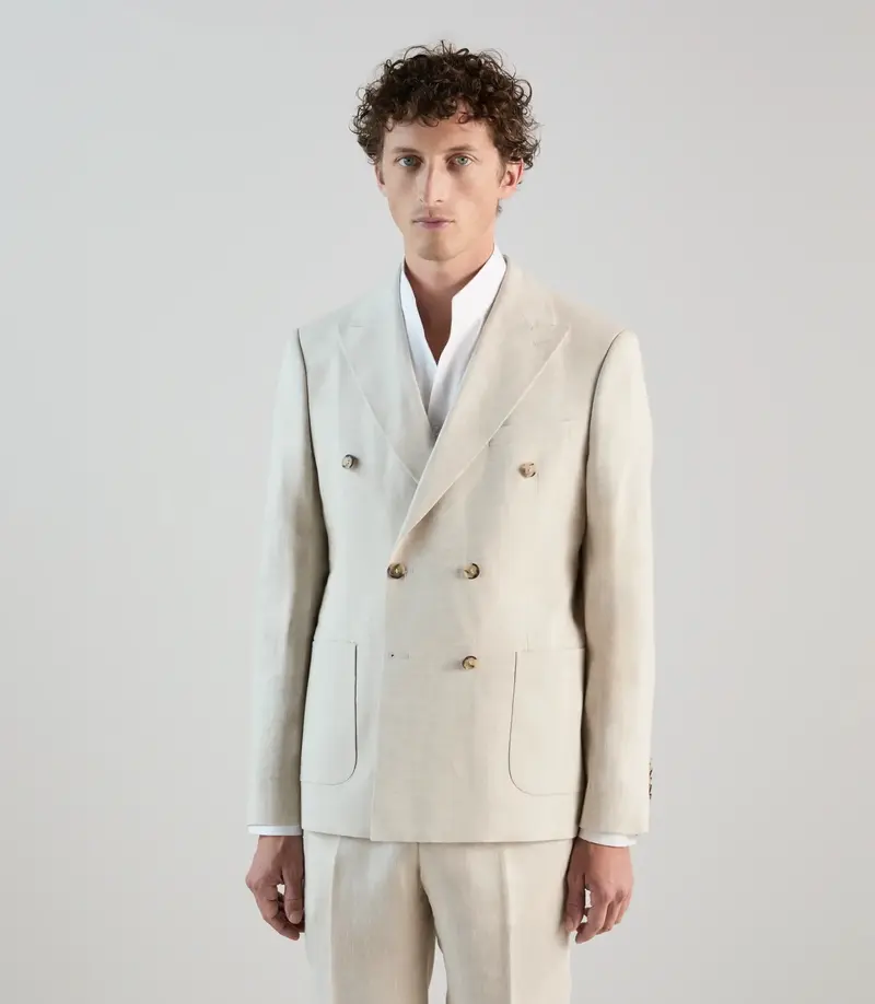 Veste ville croisée 100% lin beige