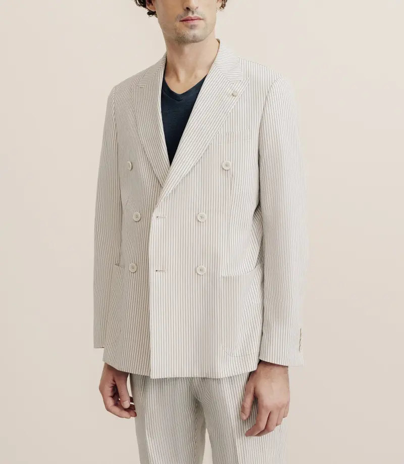 Veste ville croisée 6 boutons beige