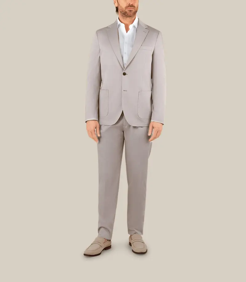 Veste ville en satin de coton beige