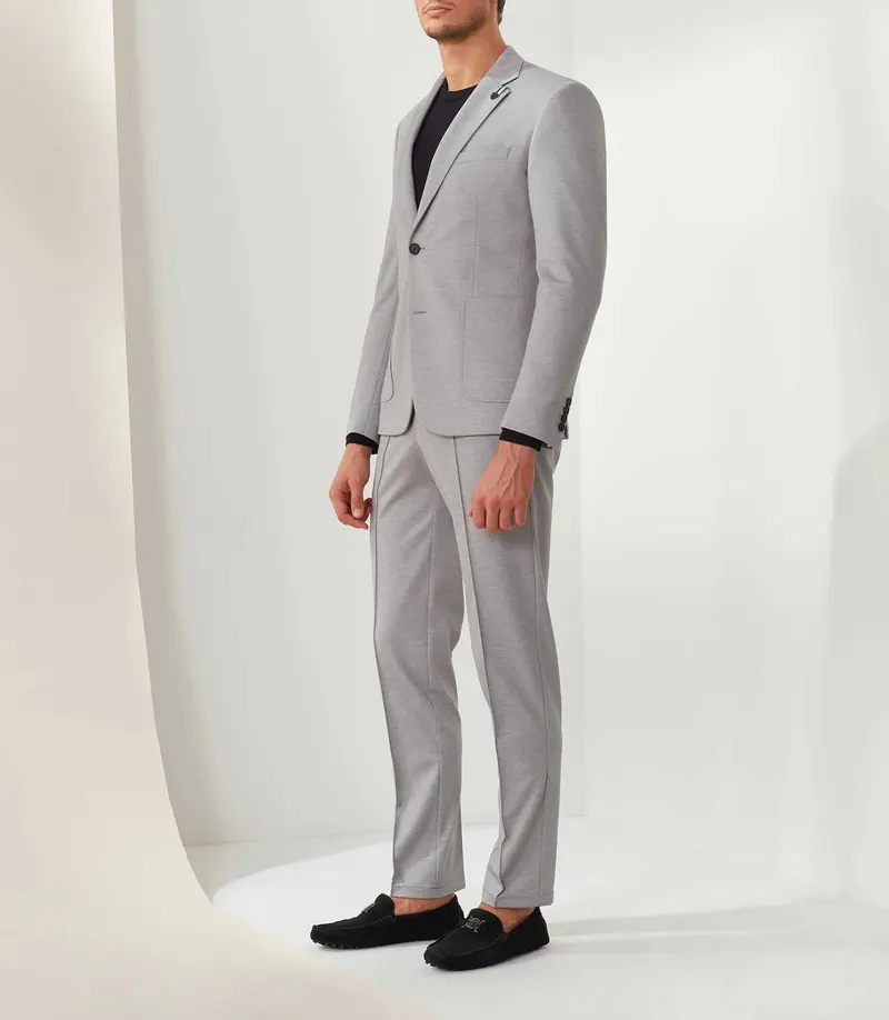 Veste ville maille gris-clair "Ales"