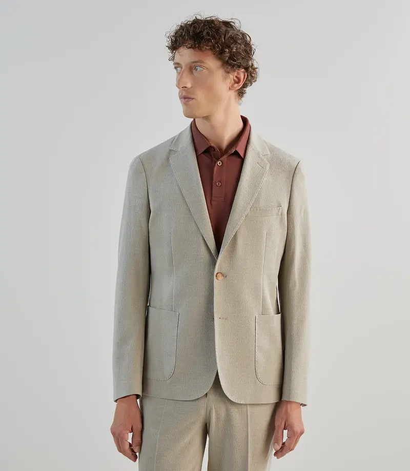 Veste ville seersucker beige