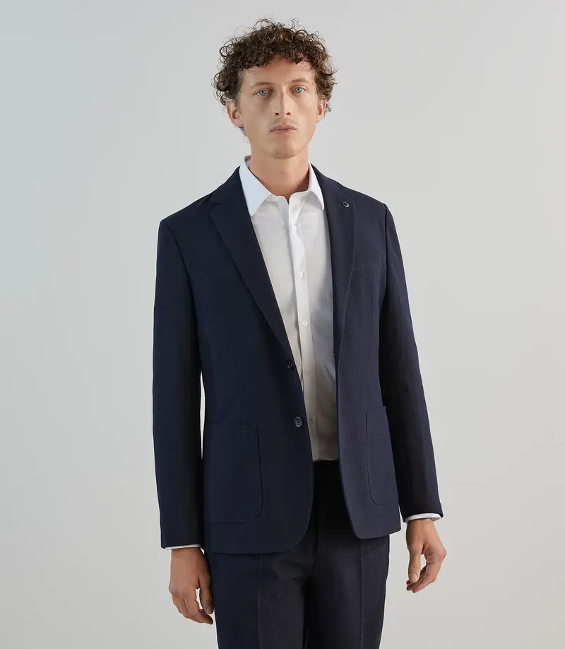 Veste ville tissu armuré marine