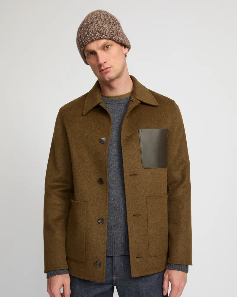 Veste workwear en tissu double-face laine-cachemire