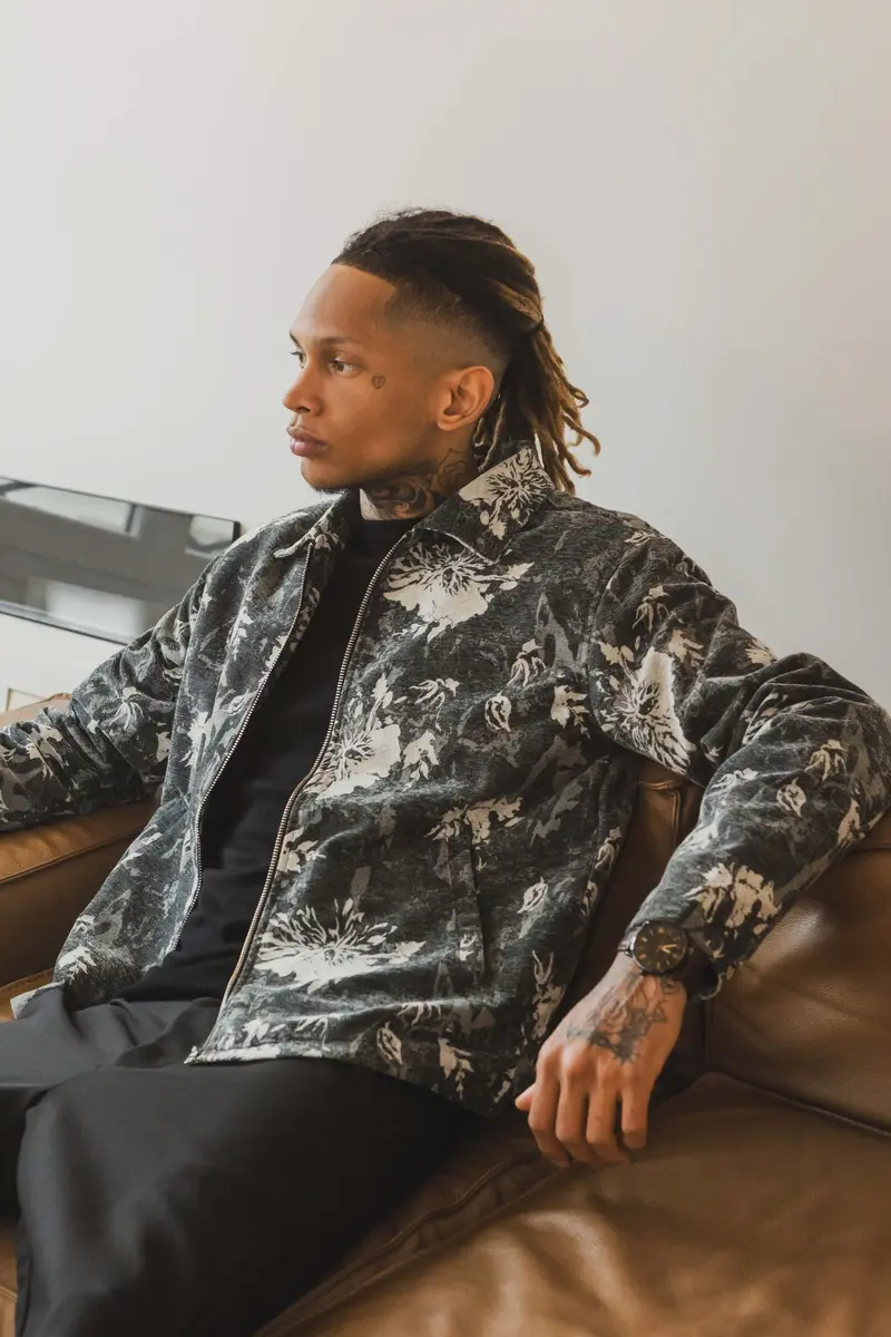 Veste zippée à motif floral