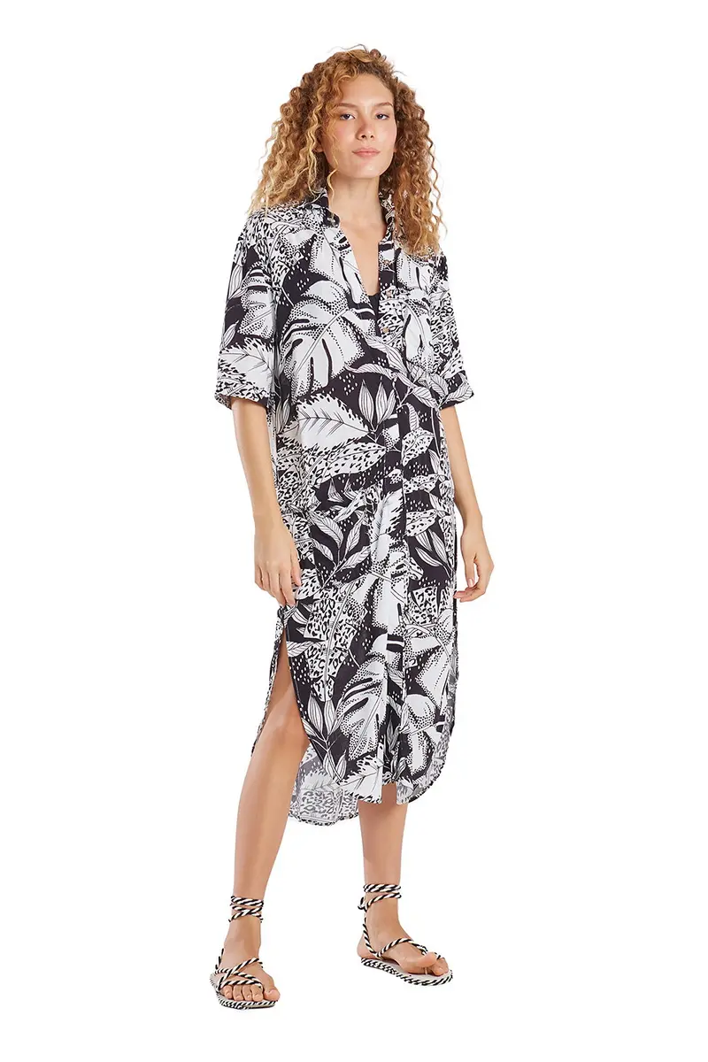 Vestido Chemise Recortes Eclipse