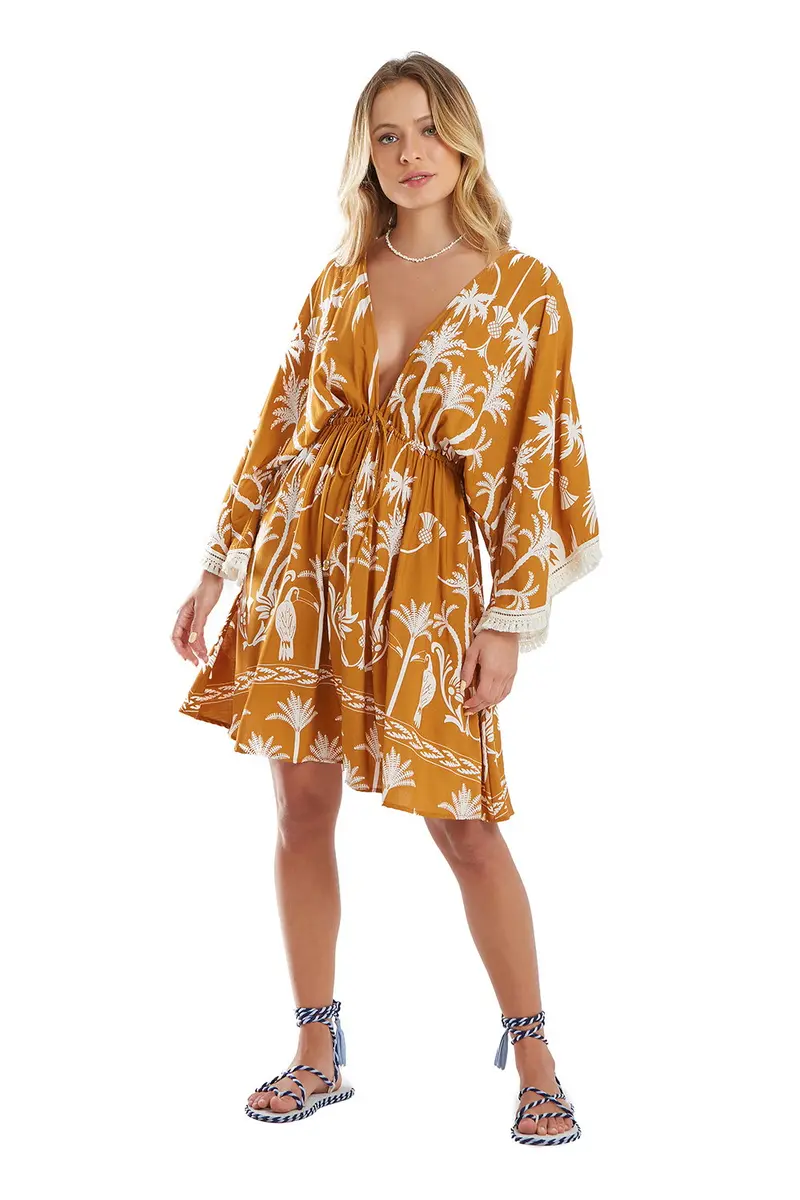 Vestido Kaftan Curto Tucanus