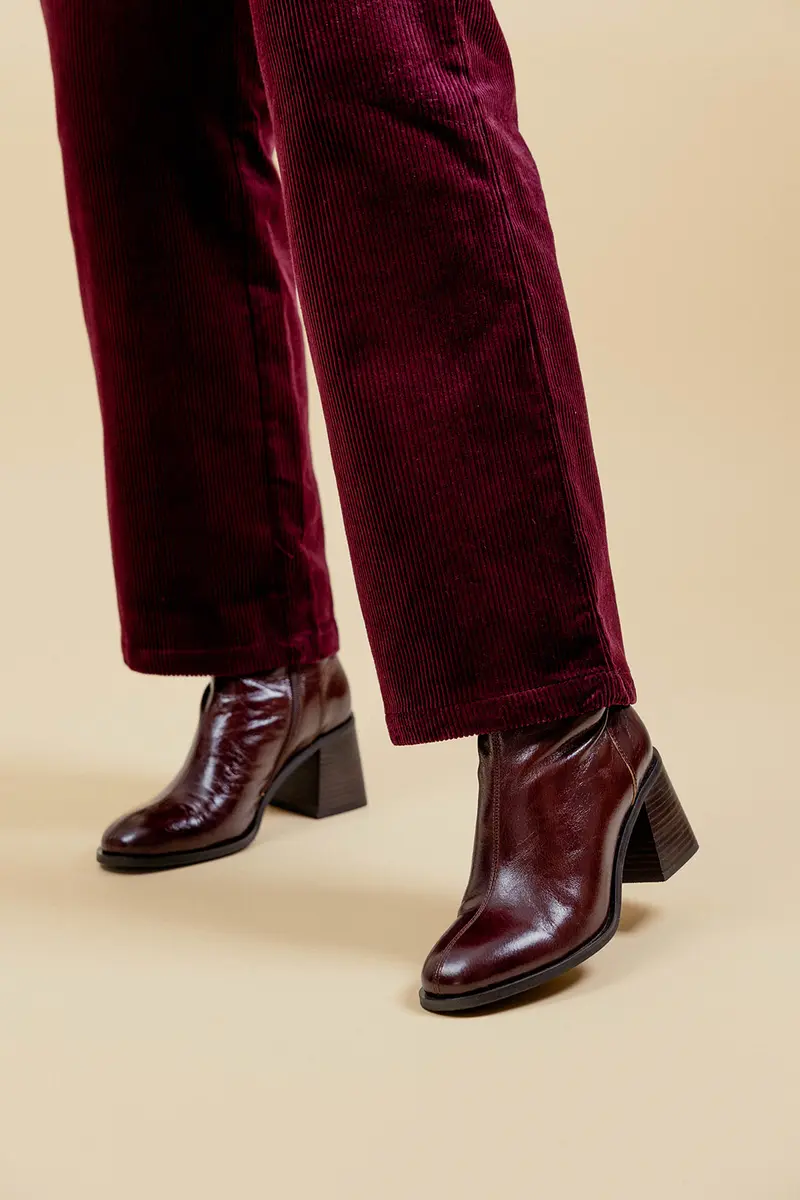 VICTORIA - Bottines en cuir Marron