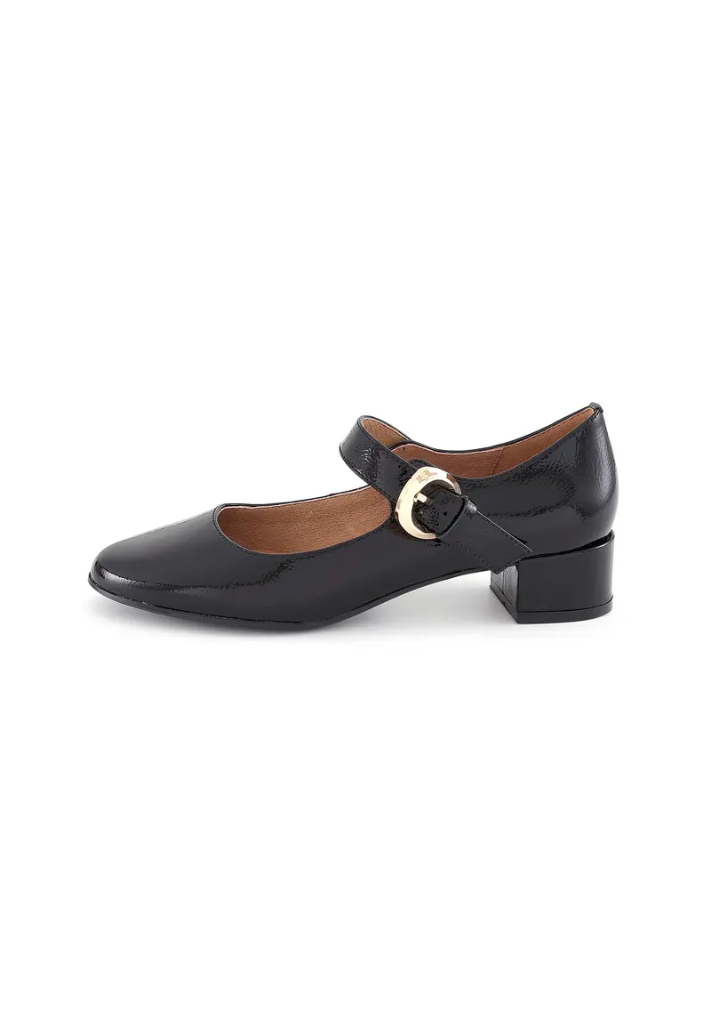 VIVIENNE - Escarpins Babies en Cuir Vernis Noir