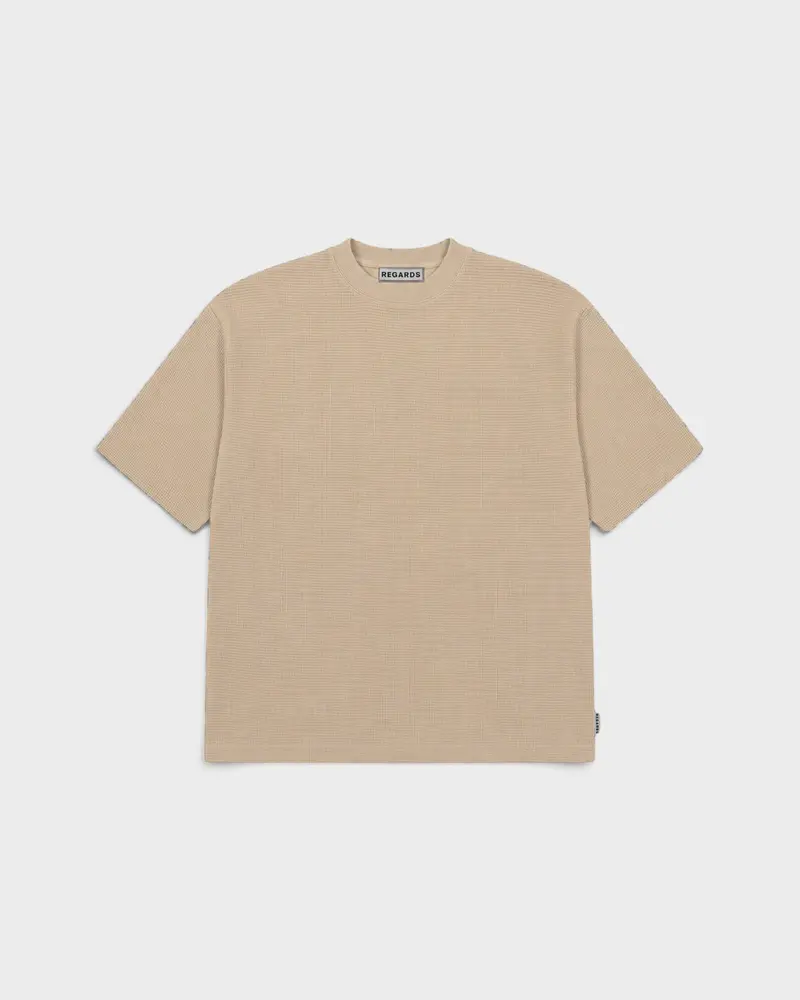 Waffle Oversize Tee Taupe