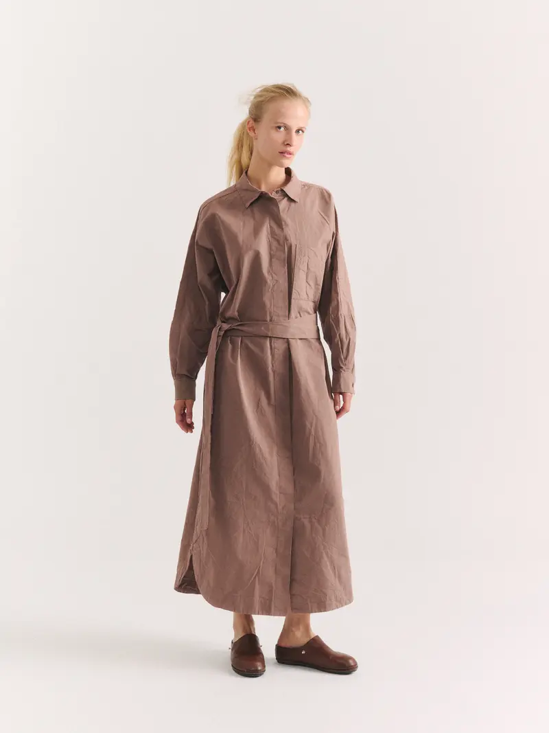 WAGA LS DRESS - PAPER COT - CLAY